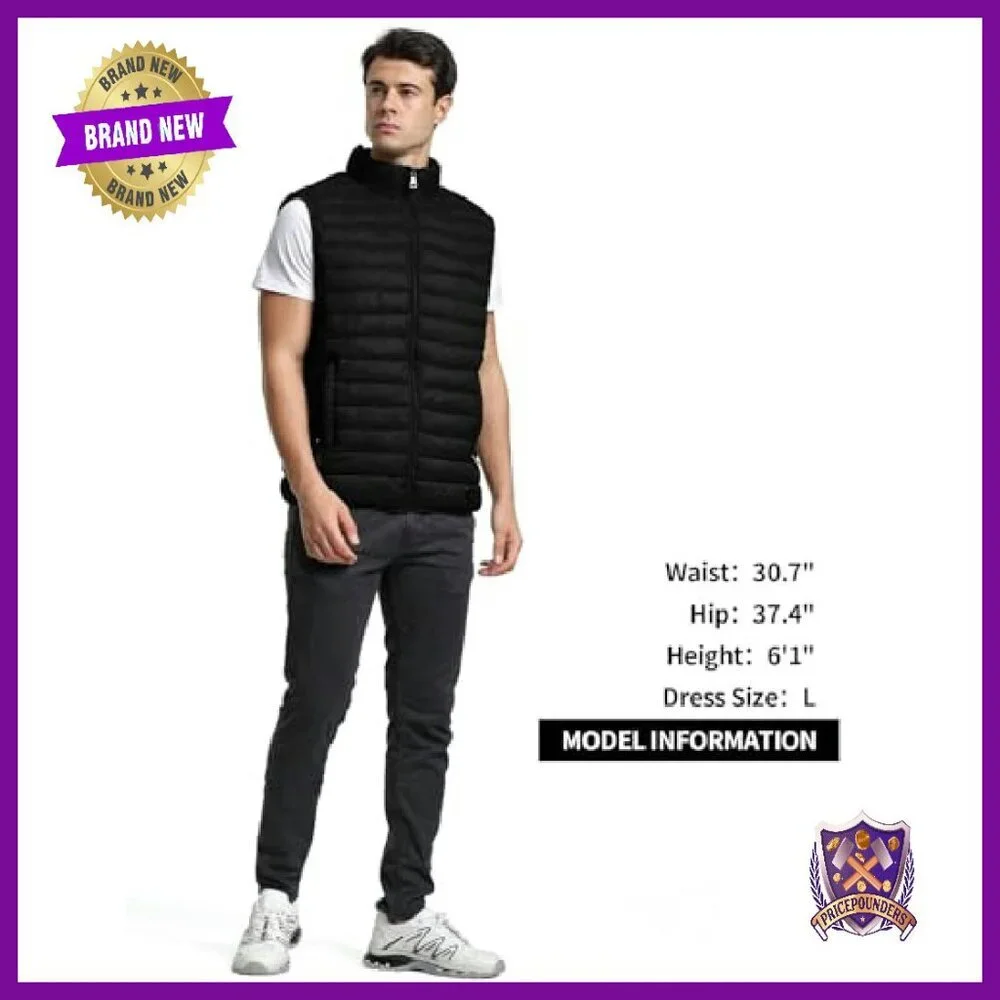 Men's Lightweight Puffer Vest Water-Resistant Windproof Outdoor Winter